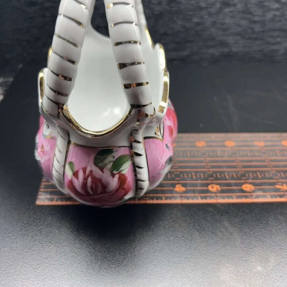 Formalities - Baum Bros -Victorian Purse- Rose Patterned Vase-Gold Tone Accents
